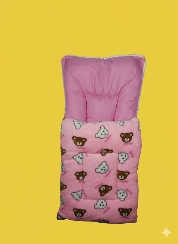 Soft Baby Sleeping Bag with Hood – Grey Star Pattern, Warm & Cozy